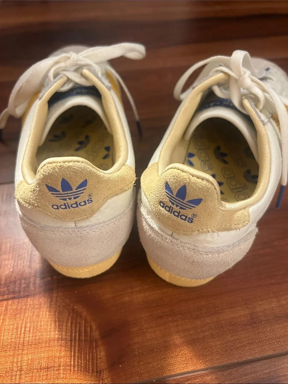 adidas White and Yellow Retro Style Sneakers